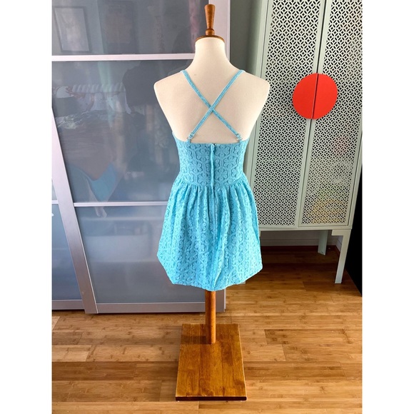 Lilly Pulitzer Elisse Strappy Blue Lace Dress - Picture 2 of 7